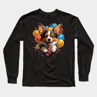 happy corgi Long Sleeve T-Shirt